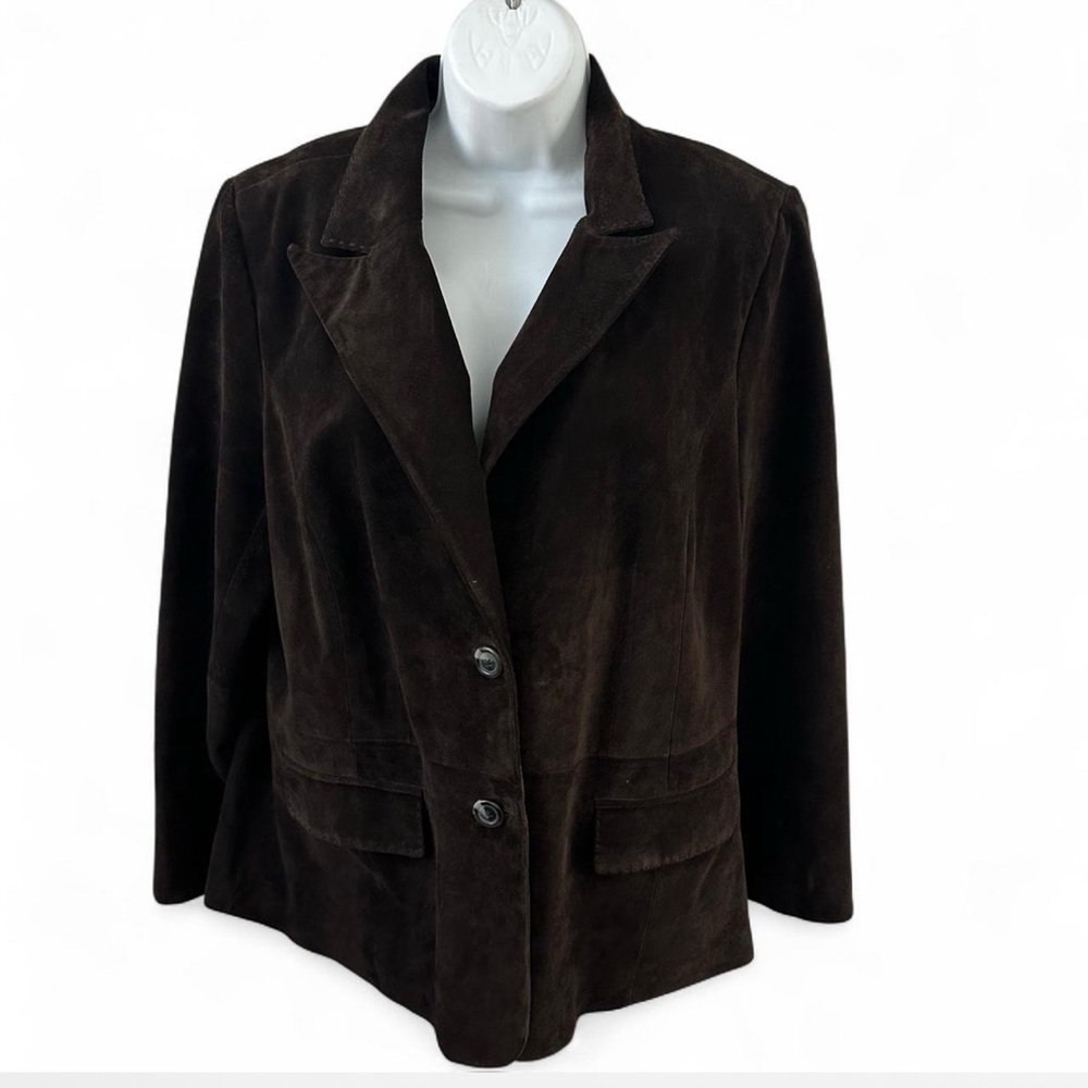 Alfani Dark suede leather Brown‎ Women's Blazer